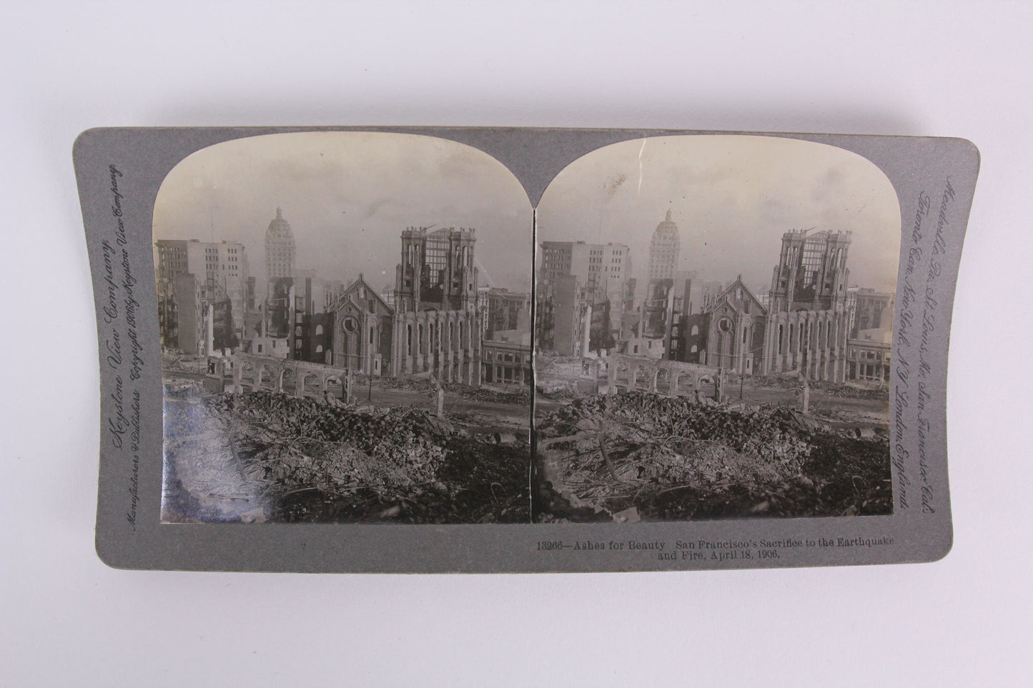 Five Keystone Stereo Cards of the Aftermath of the 1906 San Francisco Earthquake