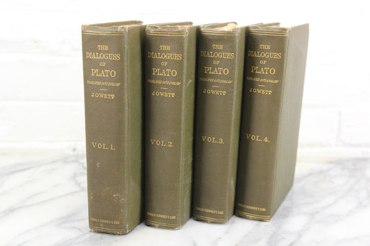 The Dialogues of Plato Four Volume Set Translated by B. Jowett, M.A., Copyright 1911