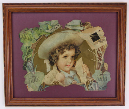 Antique Die Cut 1905 Advertising Calendar for January, February, and March