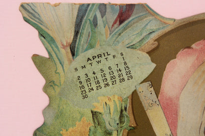 Antique Die Cut 1905 Advertising Calendar for April, May, and June