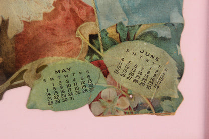 Antique Die Cut 1905 Advertising Calendar for April, May, and June
