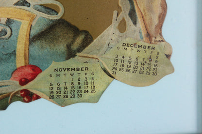 Antique Die Cut 1905 Advertising Calendar for October, November, and December