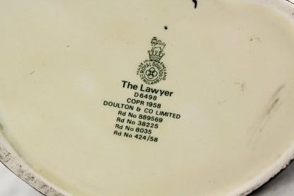 The Lawyer Royal Doulton Toby Character Jug D6498, Copyright 1958
