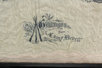 Framed Illustrated Handkerchief from Camp Devens, Massachusetts, "Forget Me Not"