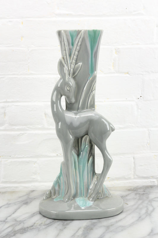 Art Deco Ceramic Standing Gazelle Planter