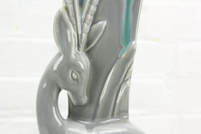 Art Deco Ceramic Standing Gazelle Planter