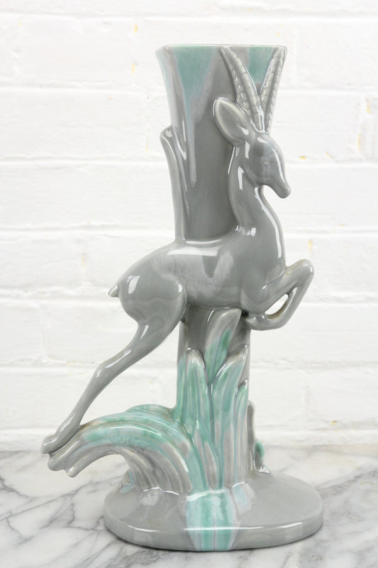 Art Deco Ceramic Galloping Gazelle Planter