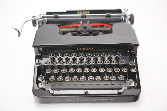 Smith Corona Silent 1S Series Typewriter with Case, Made in USA, 1935