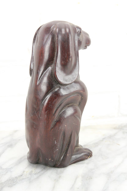 Carved Wooden Dachshund Dog Statue