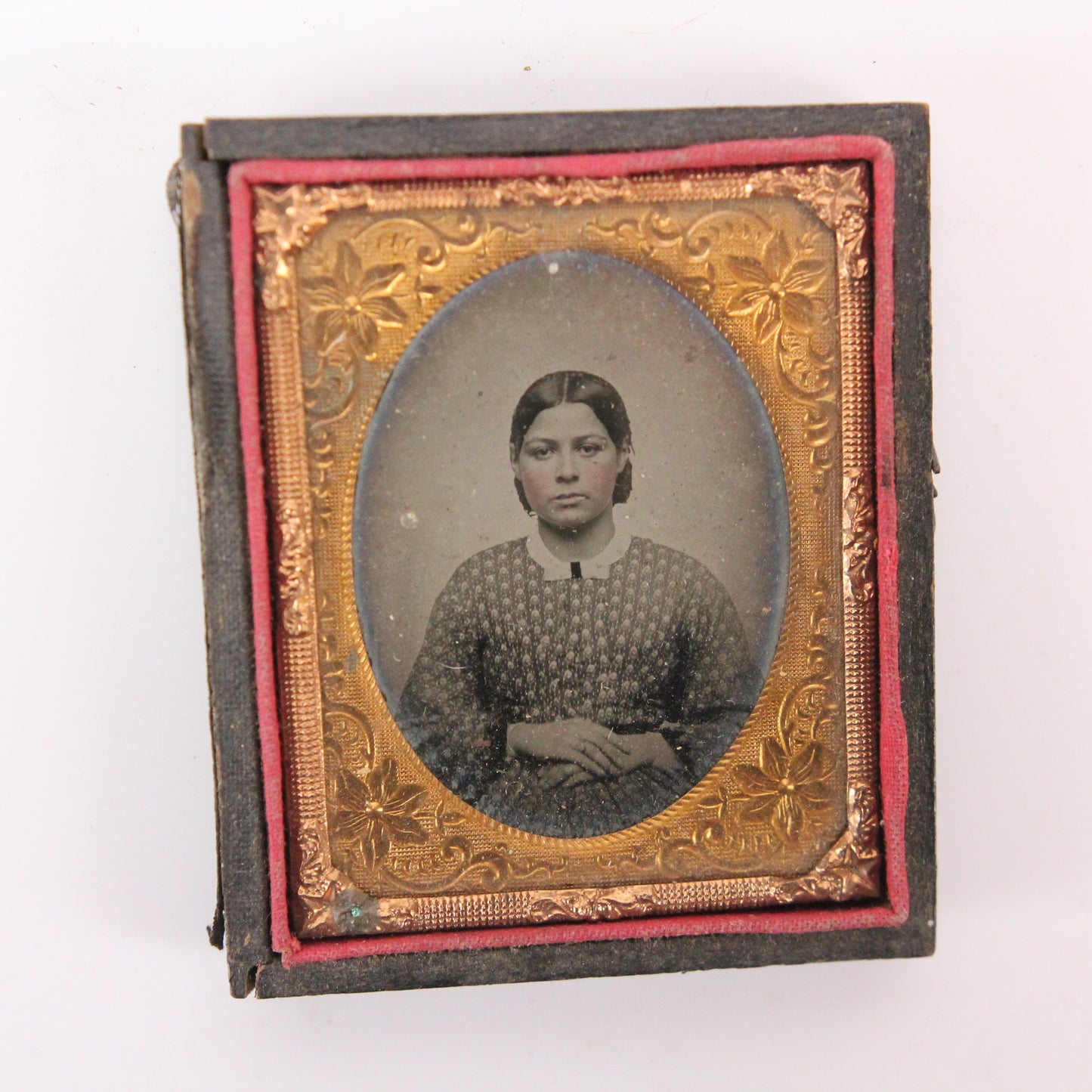 Ambrotype Photograph of a Pretty Married Woman in Half Case (1/9 Plate)