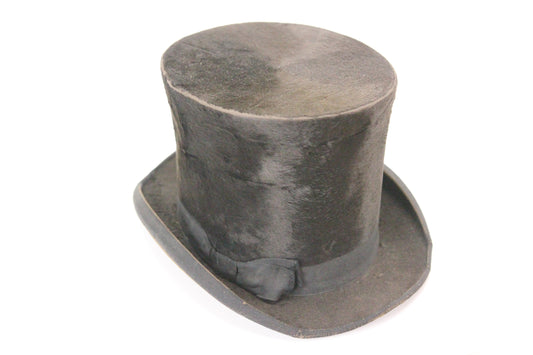 Antique Lamson & Hubbard Black Beaver Skin Stove Pipe Top Hat, 6" Tall