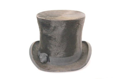 Antique Lamson & Hubbard Black Beaver Skin Stove Pipe Top Hat, 6" Tall