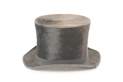 Antique Lamson & Hubbard Black Beaver Skin Stove Pipe Top Hat, 6" Tall
