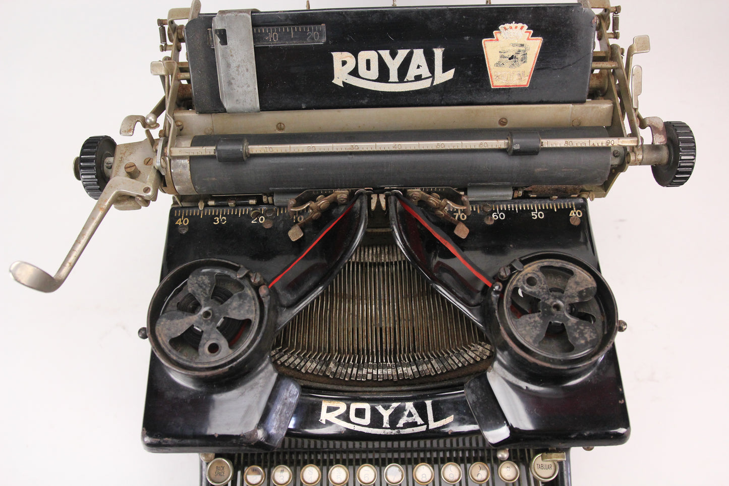 Royal Model No.10 Typewriter with Four Beveled Glass Panels, Made in USA, 1923