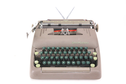 Smith Corona Silent 5S Series Portable Typewriter with Case, Made in USA, 1952