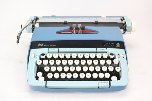 Smith Corona Galaxie Twelve Portable Typewriter with Case, Made in USA, 1973