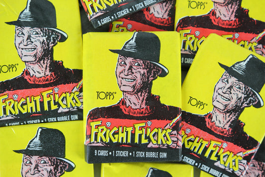 Topps Fright Flicks Collectible Trading Cards, One Wax Pack, Freddy Krueger, 1988