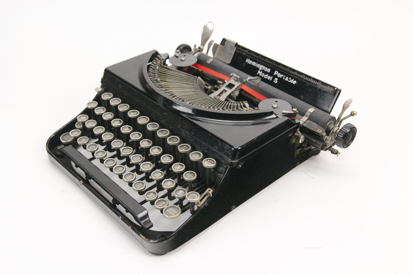 Remington Portable Model 5 Typewriter with Russian Keyboard and Typeface, 1934