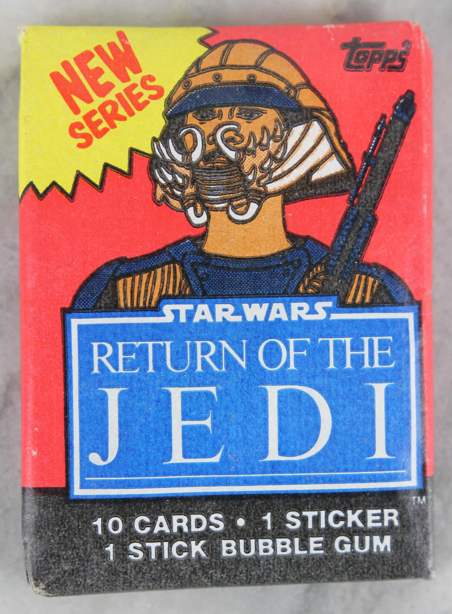 Topps Star Wars Return of the Jedi Series 2 Collectible Trading Cards, One Wax Pack, Lando Calrissian Wrapper, 1983