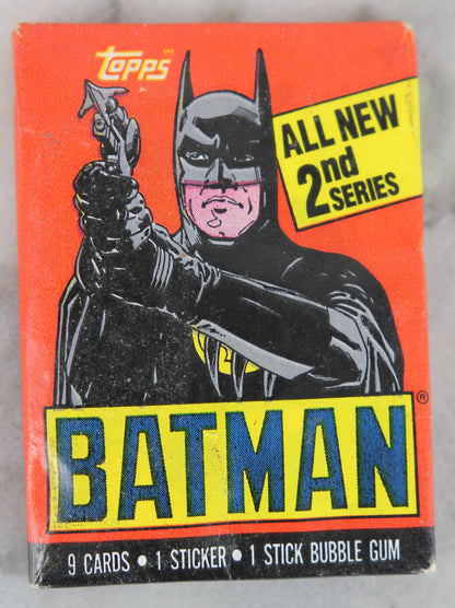 Topps Batman Collectible Trading Cards, 2nd Series, One Wax Pack, Batman Wrapper, 1989