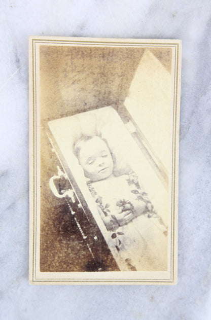 Postmortem Carte de Visite (CDV) Photograph of a Young Child in Coffin