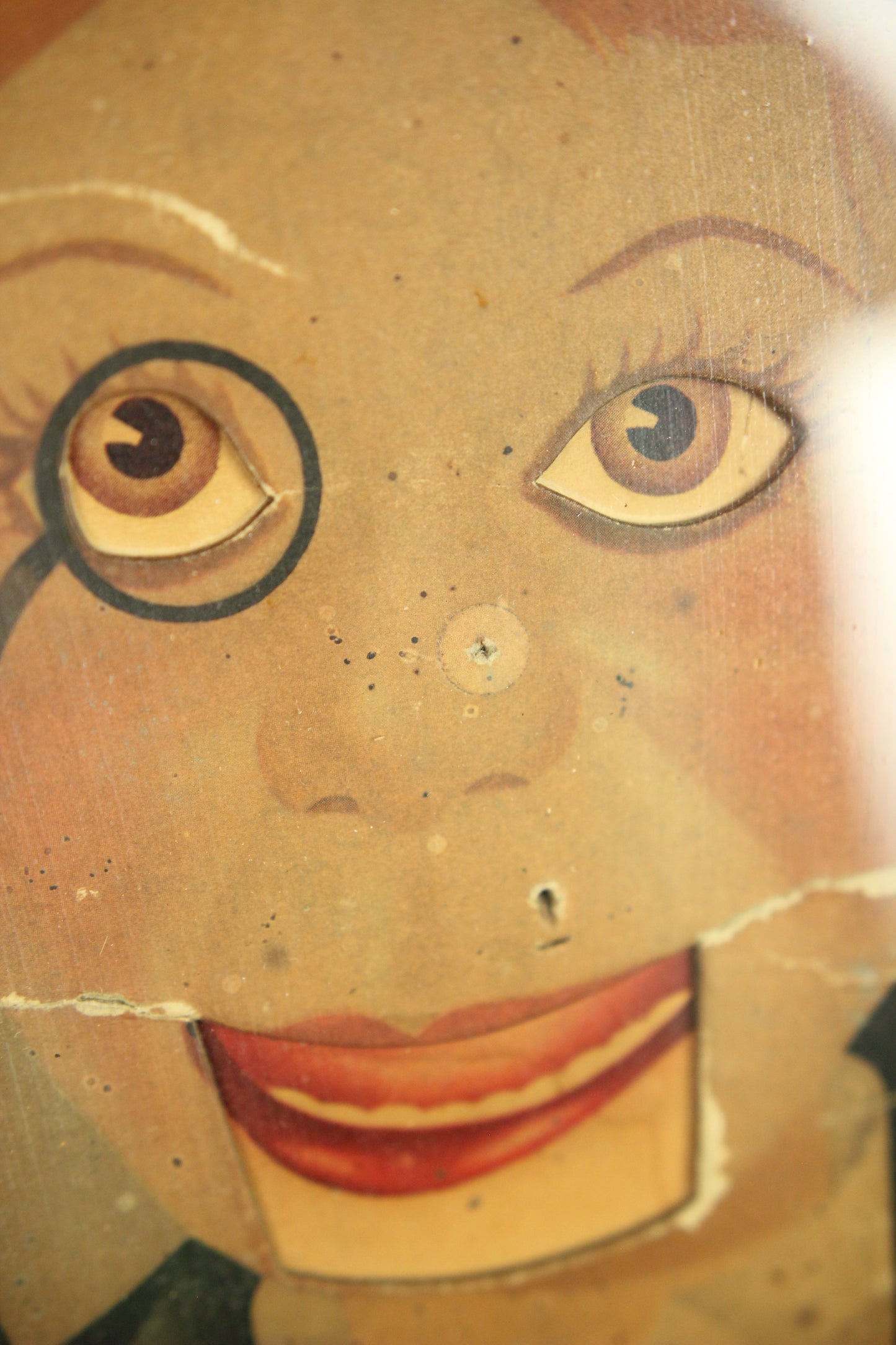 Antique Charlie McCarthy Framed Cardboard Ventriloquist Dummy Puppet
