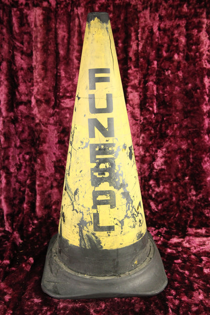 Vintage Yellow Funeral Rubber Traffic Cone