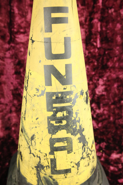 Vintage Yellow Funeral Rubber Traffic Cone