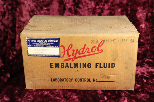 Vintage Hydrol Embalming Fluid Empty Cardboard Shipping Box