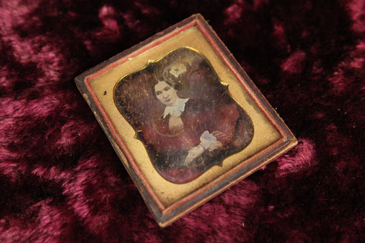 Sixth Plate Daguerreotype Photograph of a Young Woman in a Half Union Case