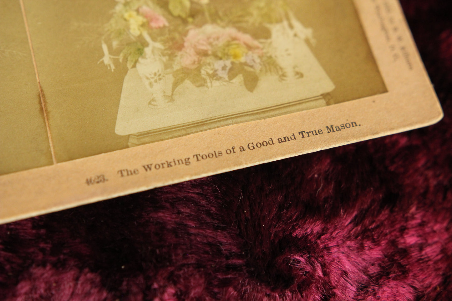 The Working Tools of a Good and True Mason 1885 B.W. Kilburn Stereocard