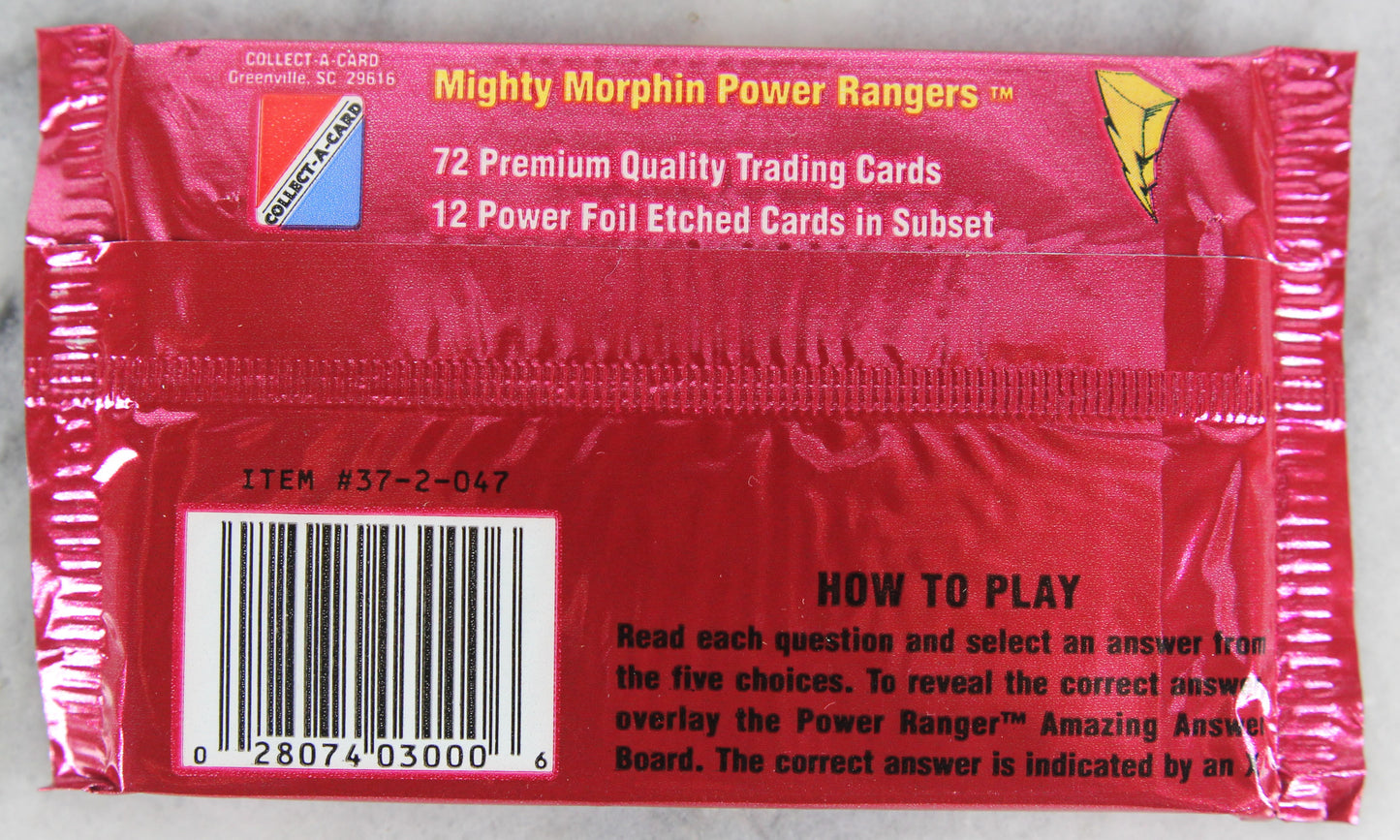 Mighty Morphin Power Rangers Collectible Trading Cards, Series 2, One Pack, 1994