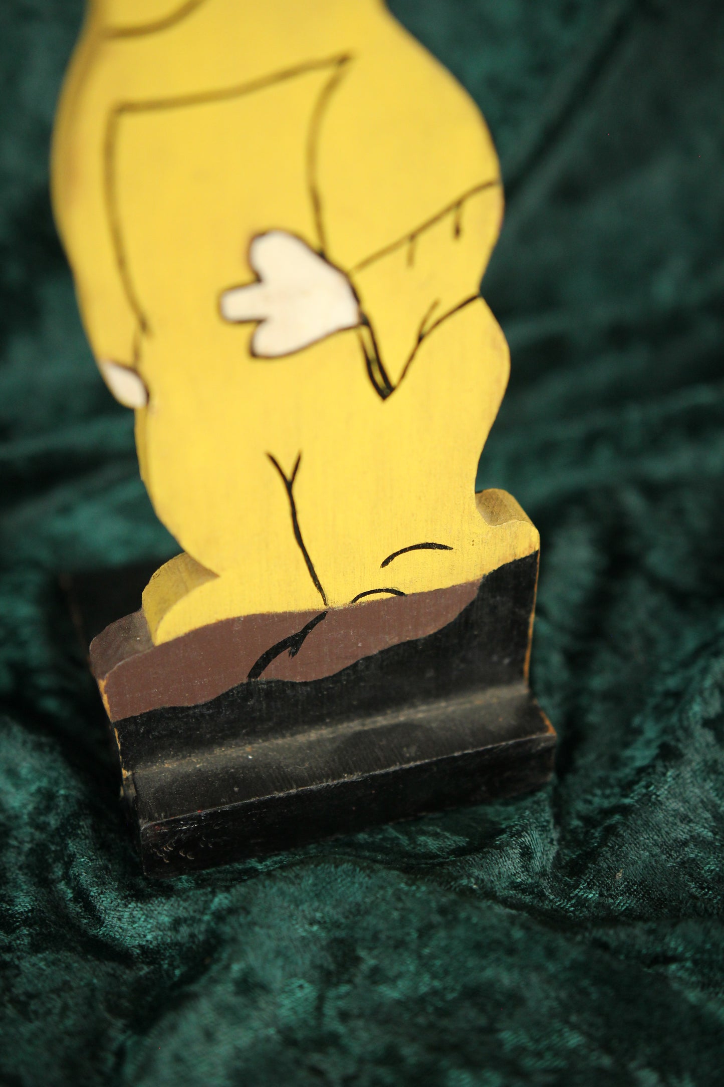 Folk Art Hand Painted and Hand Cut Wooden Dopey the Dwarf Doorstop