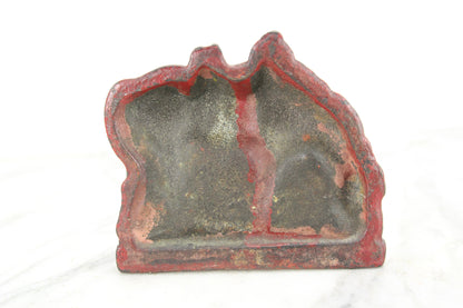 Cast Iron Grazing Horse Bookends Painted Red