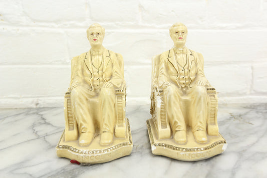 Chalkware Abraham Lincoln Bookends by Roman Art Co. Inc., 1924