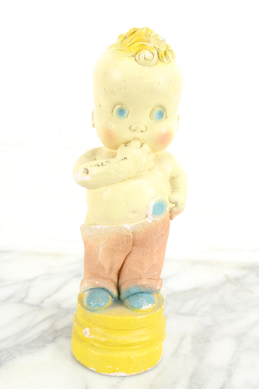 Chalkware Finger-sucking Baby Statue, 1949