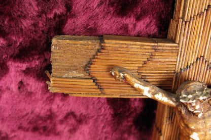 Antique Tramp Art Matchstick Crucifix Cross