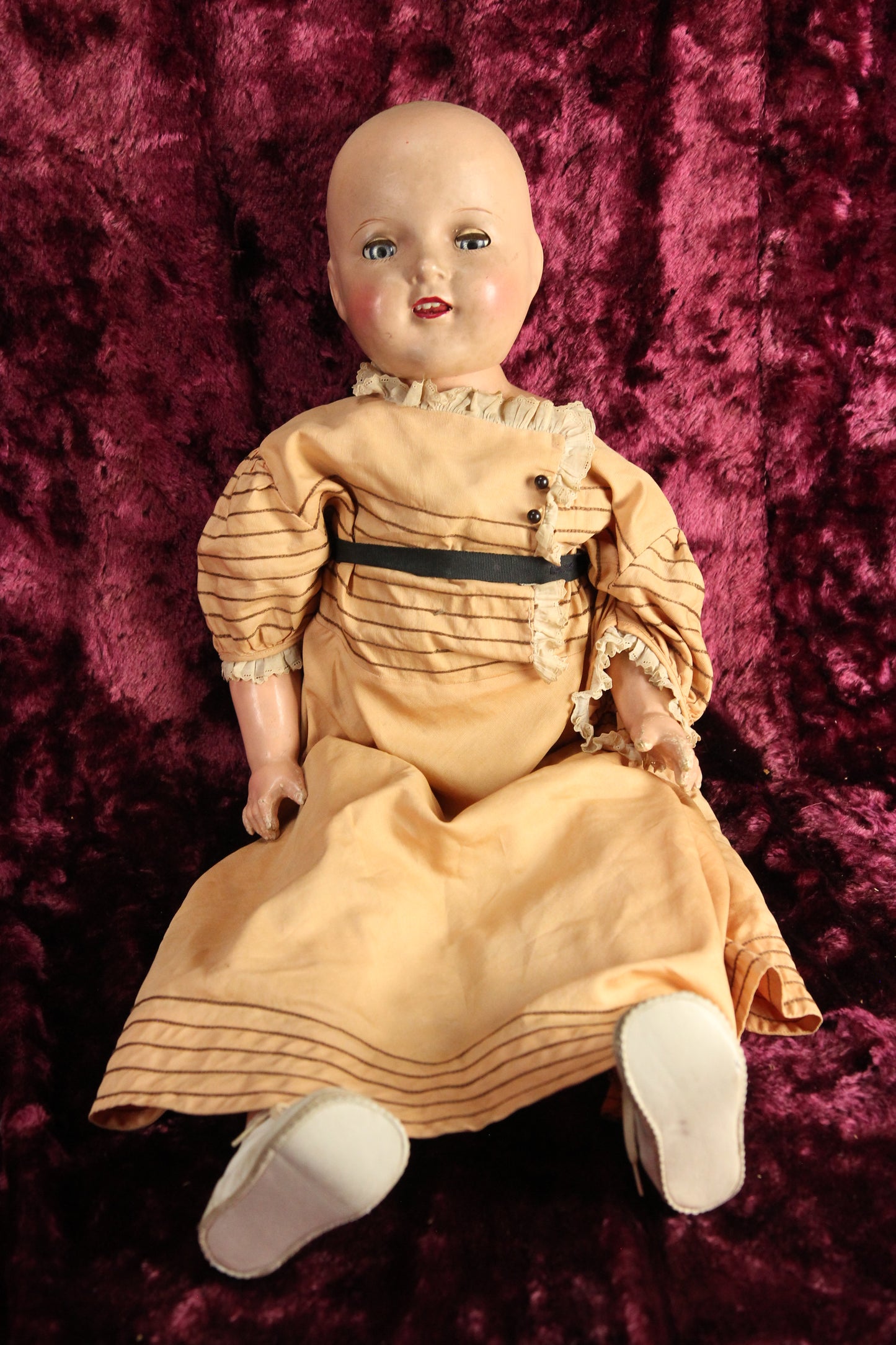 Vintage 28" Composition Doll with Shirley Temple Cinderella Frock