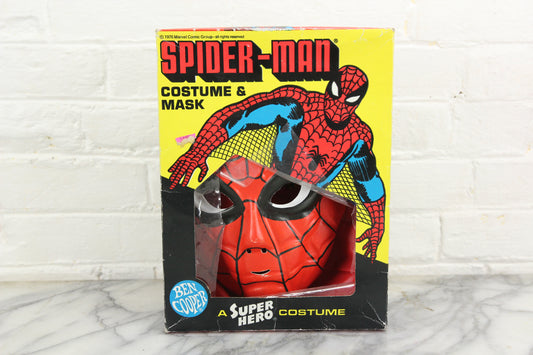 Ben Cooper Spider-Man Superhero Costume & Mask in Box, Marvel Comics, 1976