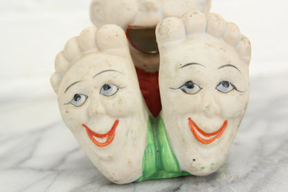 Cheeky Smiling Feet Japanese Bisque Cone Incense Burner