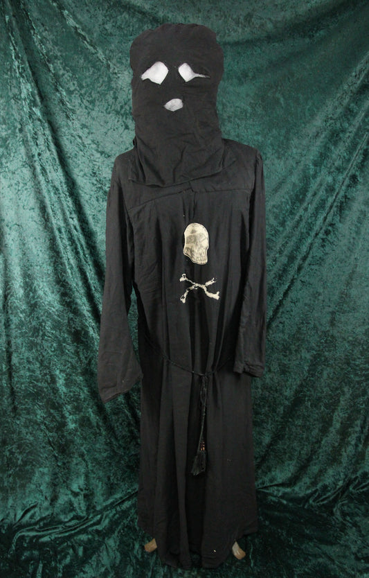 Antique IOOF Odd Fellows Skull and Crossbones Scene Bearer Robe and Hood