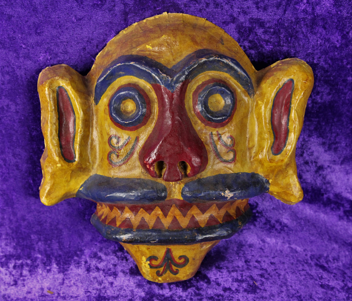 Vintage Paper Mache Creepy Demon Mask