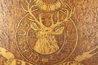 Benevolent Protective Order of Elks BPOE Circular Pyrography Flemish Art, 16"