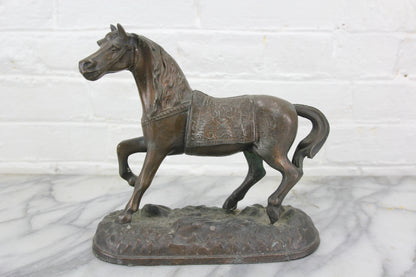 Bronzed Cast Metal Horse Statue