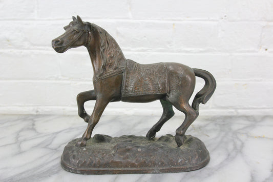 Bronzed Cast Metal Horse Statue