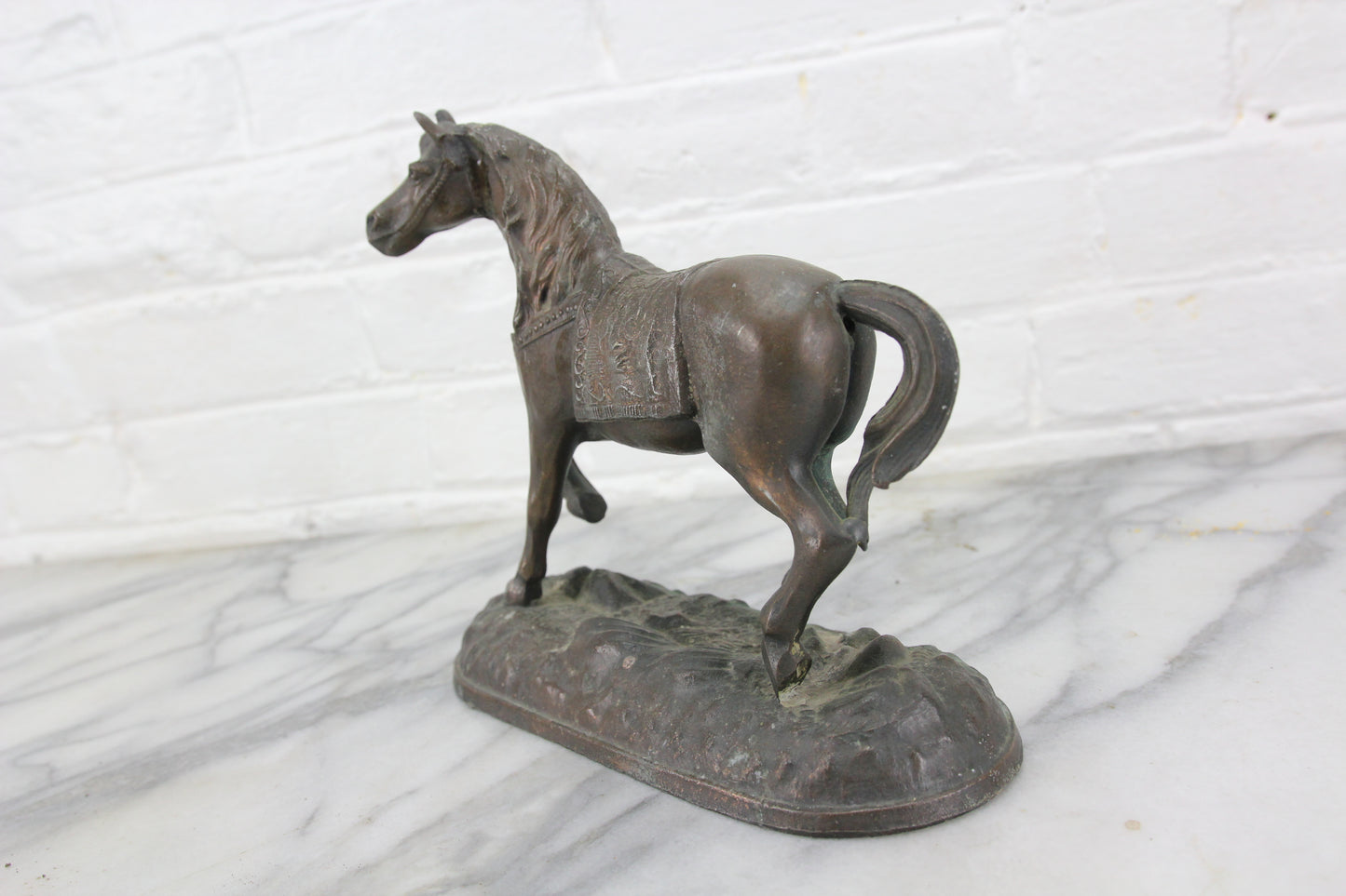 Bronzed Cast Metal Horse Statue