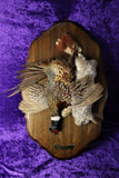 Pheasant and Rabbit "Day's Hunt" Antique Taxidermy Plaque Mount
