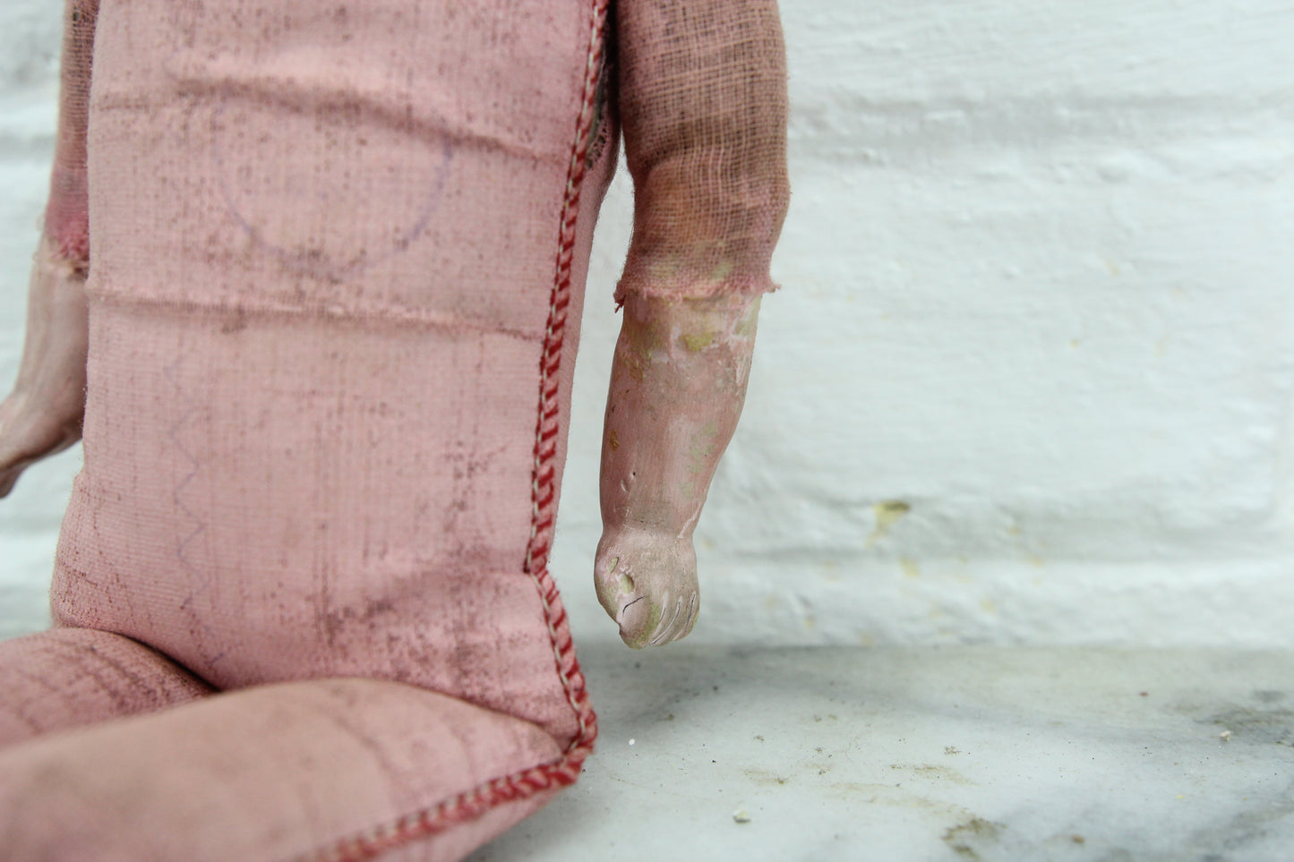 German Minerva Tin Doll Head on Hand Sewn Body, 12"