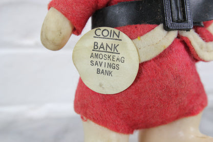 Santa Claus Plastic Dog Coin Bank, Copyright RDF 1968