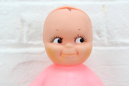 Pink Rubber Kewpie Doll by Cameo, 1963, 8"